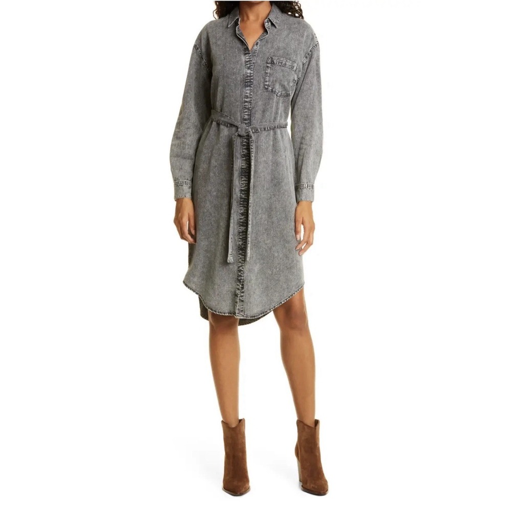 RAILS Ames Shirtdress in Black Acid Wash‎ Sz S-$228
